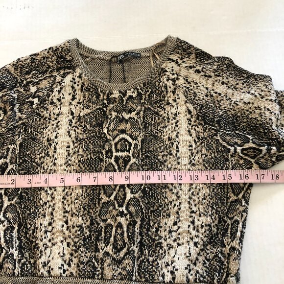 Zara reptile Snake Animal print long sleeve knit midi Sweater dress size M - Picture 11 of 15